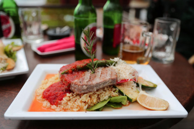 Food at Grajska Plaza Restaurant and Cafe in Lake Bled, Slovenia