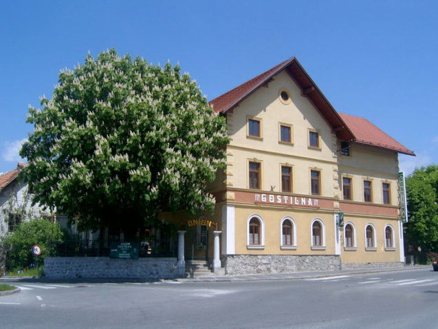 Exterior of the Gostilna Union Restaurant and Bar in Lake Bled, Slovenia