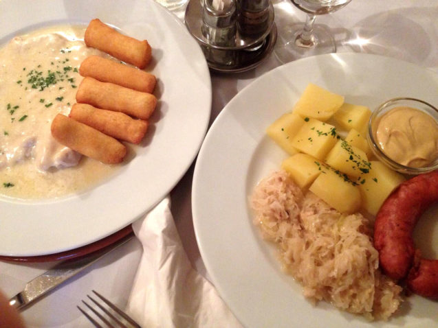 Traditional Slovenian dishes at Gostilna Union Restaurant and Bar in Bled