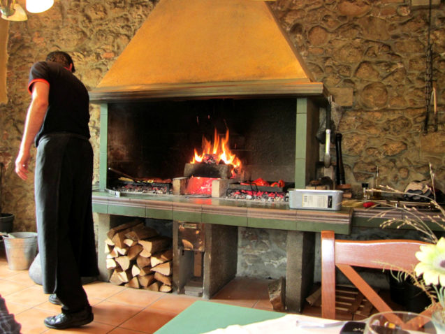 Open fire grill at the Gostilna Union Restaurant and Bar in Lake Bled, Slovenia