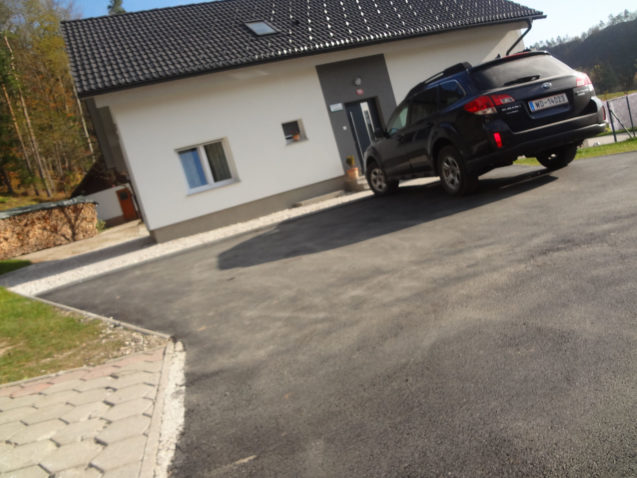 A resurfaced driveway and parking area of Apartments Fine Stay in Slovenia