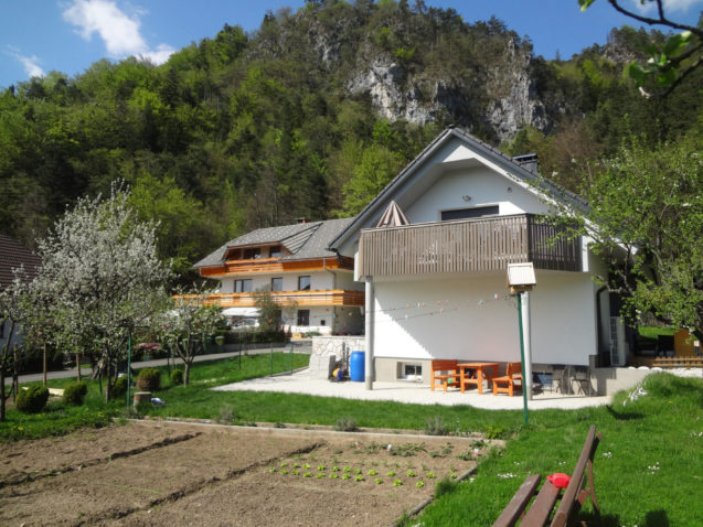 Exterior of Fine Stay Apartments in Slovenia in spring