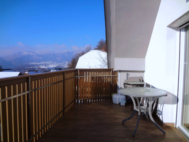 A view from the balcony of the Modern Apartment With Balcony towards the Slovenian Alps