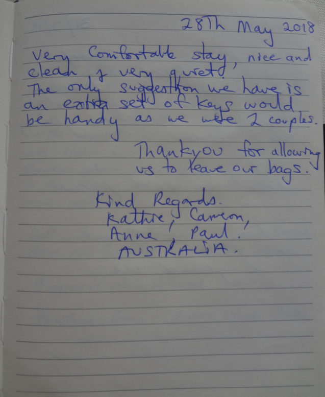 Page 15 of the Guestbook from Spacious Apartment With Balcony, Apartments Fine Stay Bled, Slovenia