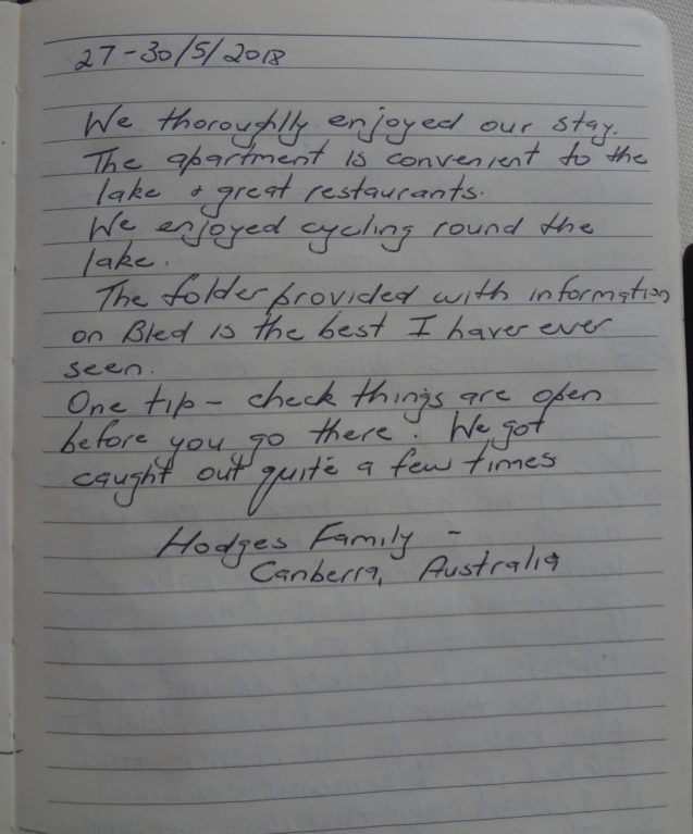 Page 28 of the Guest Book from Spacious Apartment With 2 Balconies, Apartments Fine Stay Bled