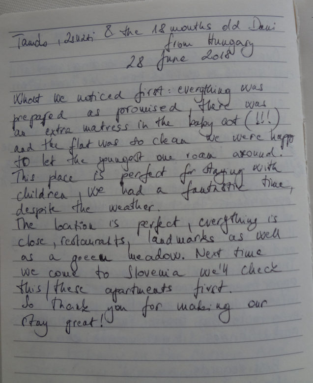 Page 28 of the Guest Book from Spacious Apartment With 2 Balconies, Apartments Fine Stay Bled