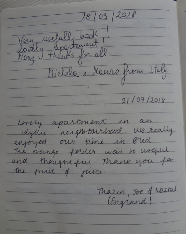 Page 28 of the Guest Book from Spacious Apartment With 2 Balconies, Apartments Fine Stay Bled