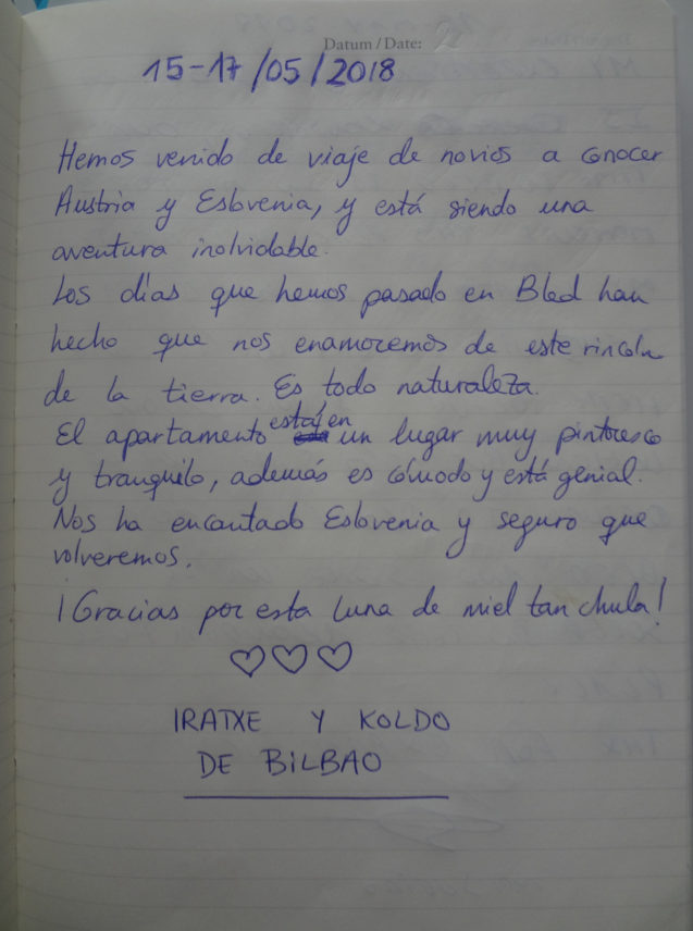 Page 14 of the guestbook we have in the Modern Apartment With Balcony, Apartments Fine Stay in Slovenia