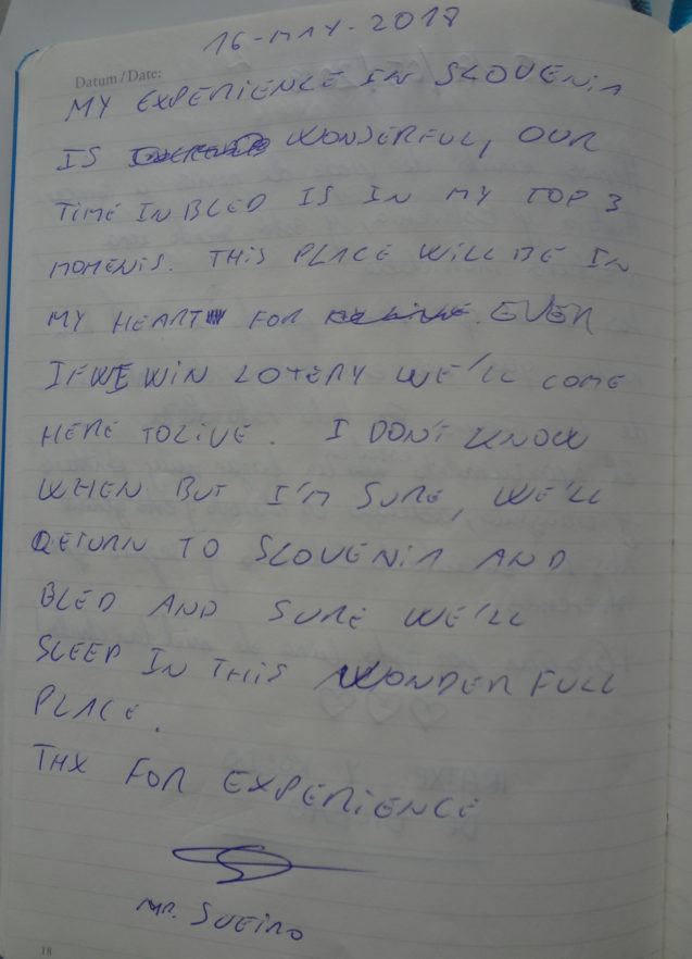 Page 15 of the guestbook we have in the Modern Apartment With Balcony, Apartments Fine Stay in Slovenia