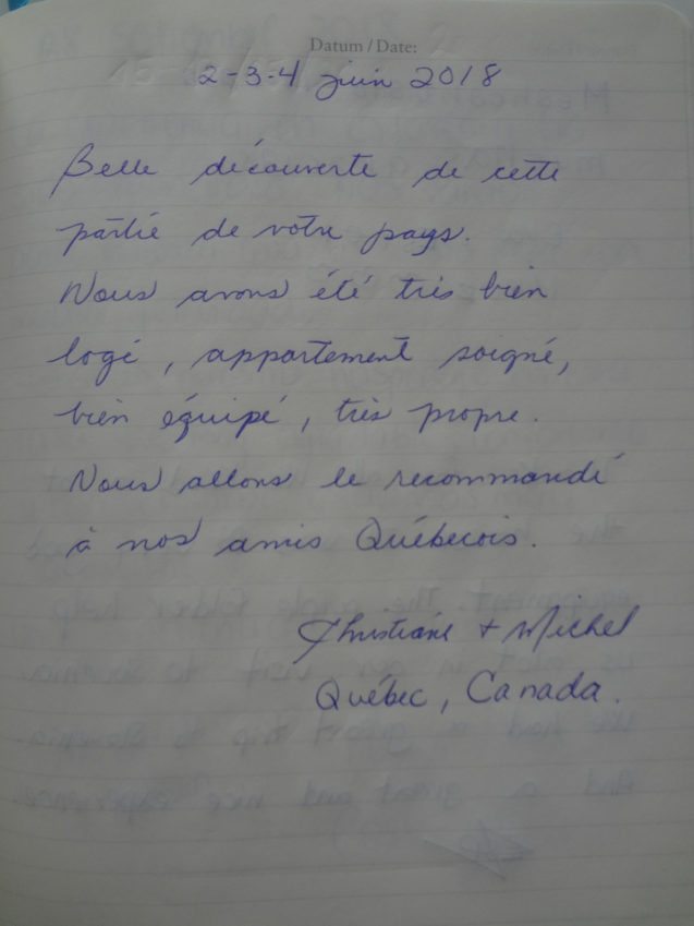 Page 16 of the guestbook we have in the Modern Apartment With Balcony, Apartments Fine Stay in Slovenia