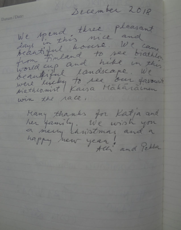 Page 19 of the guestbook we have in the Modern Apartment With Balcony, Apartments Fine Stay in Slovenia