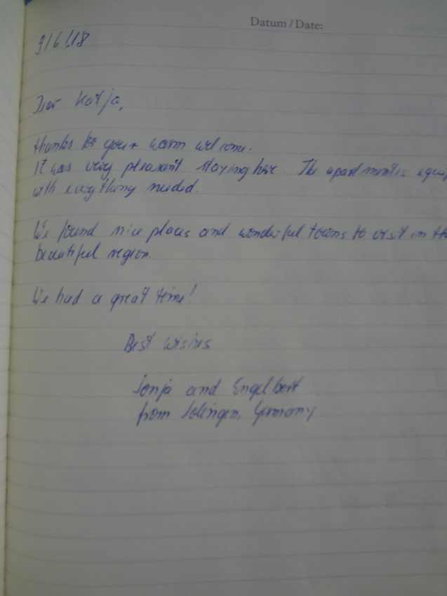 Page 8 of the guestbook in the Modern Apartment With Balcony And Terrace, Apartments Fine Stay in Slovenia