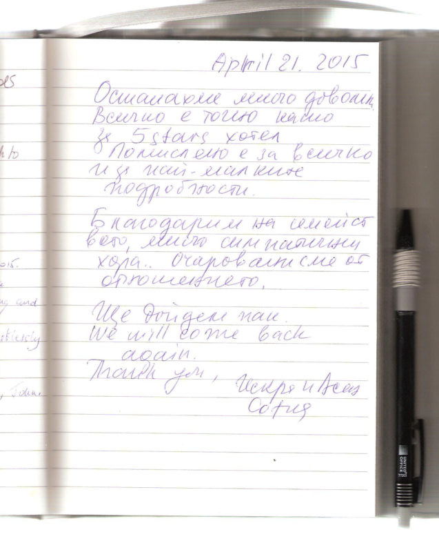 Page 9 of the guestbook in the Superior Apartment With 3 Balconies, Apartments Fine Stay in Slovenia