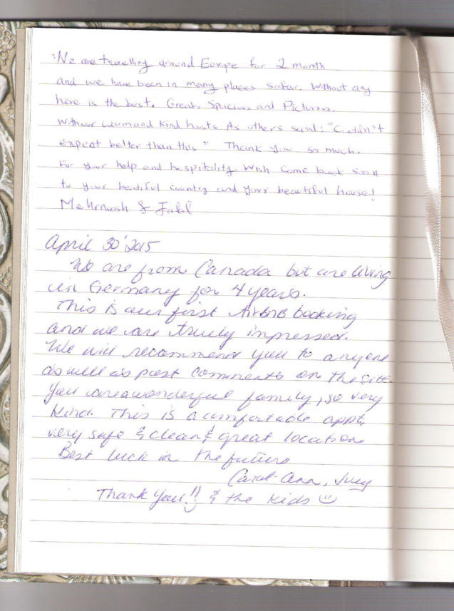 Page 10 of the guestbook in the Superior Apartment With 3 Balconies, Apartments Fine Stay in Slovenia