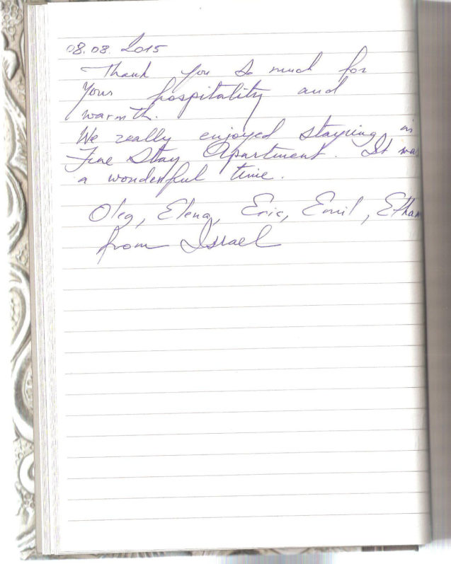 Page 24 of the guestbook in the Superior Apartment With 3 Balconies, Apartments Fine Stay in Slovenia