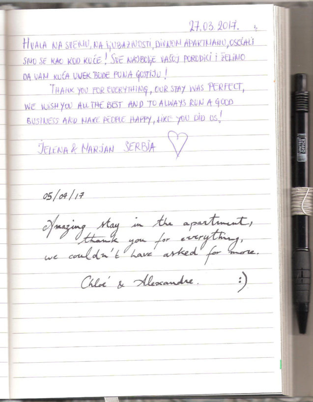 Page 79 of the guestbook in the Superior Apartment With 3 Balconies, Apartments Fine Stay in Slovenia