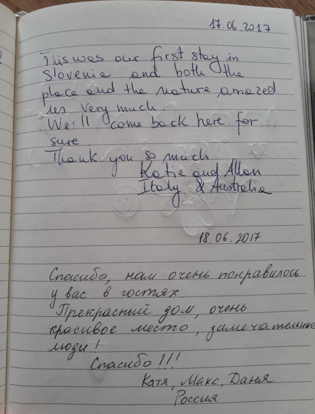 Page 90 of the guestbook in the Superior Apartment With 3 Balconies, Apartments Fine Stay in Slovenia