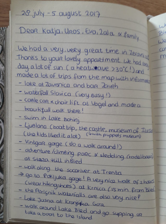 Page 95 of the guestbook in the Superior Apartment With 3 Balconies, Apartments Fine Stay in Slovenia