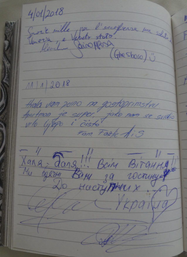 Page 108 of the guestbook in the Superior Apartment With 3 Balconies, Apartments Fine Stay in Slovenia