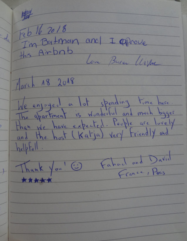 Page 109 of the guestbook in the Superior Apartment With 3 Balconies, Apartments Fine Stay in Slovenia