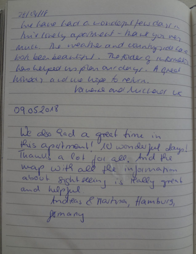 Page 118  of the guestbook in the Superior Apartment With 3 Balconies, Apartments Fine Stay in Slovenia