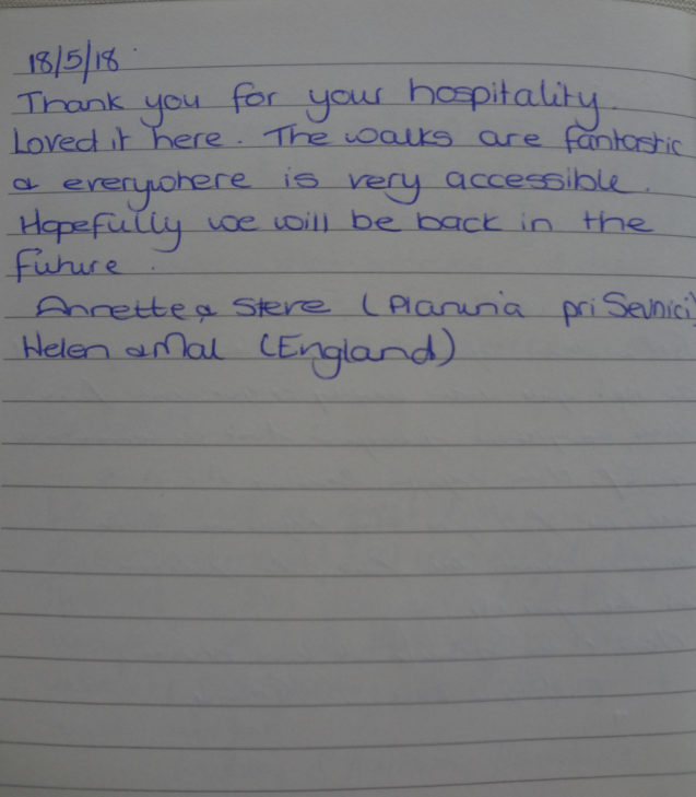 Page 120 of the guestbook in the Superior Apartment With 3 Balconies, Apartments Fine Stay in Slovenia