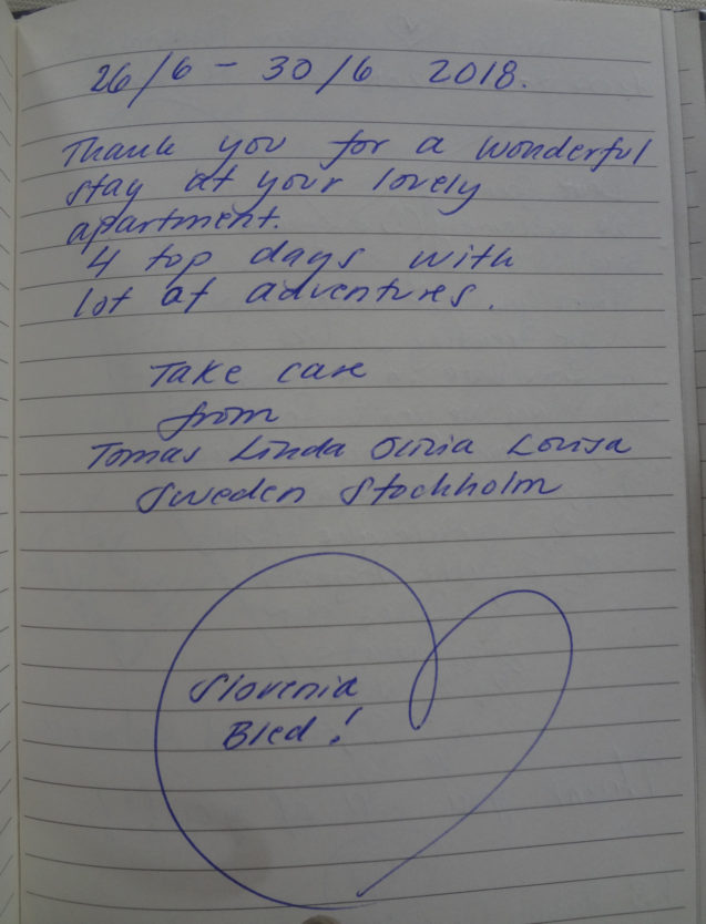 Page 126 of the guestbook in the Superior Apartment With 3 Balconies, Apartments Fine Stay in Slovenia