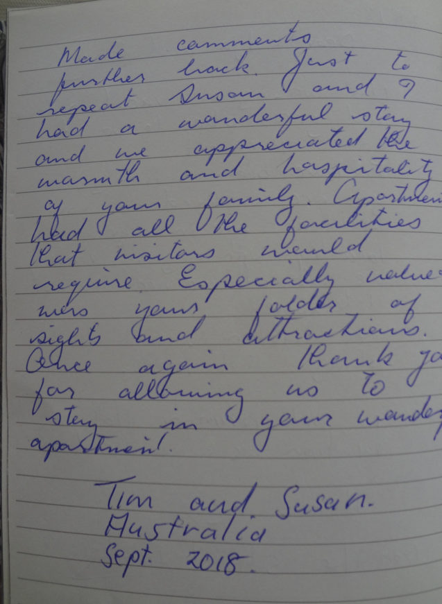 Page 133 of the guestbook in the Superior Apartment With 3 Balconies, Apartments Fine Stay in Slovenia