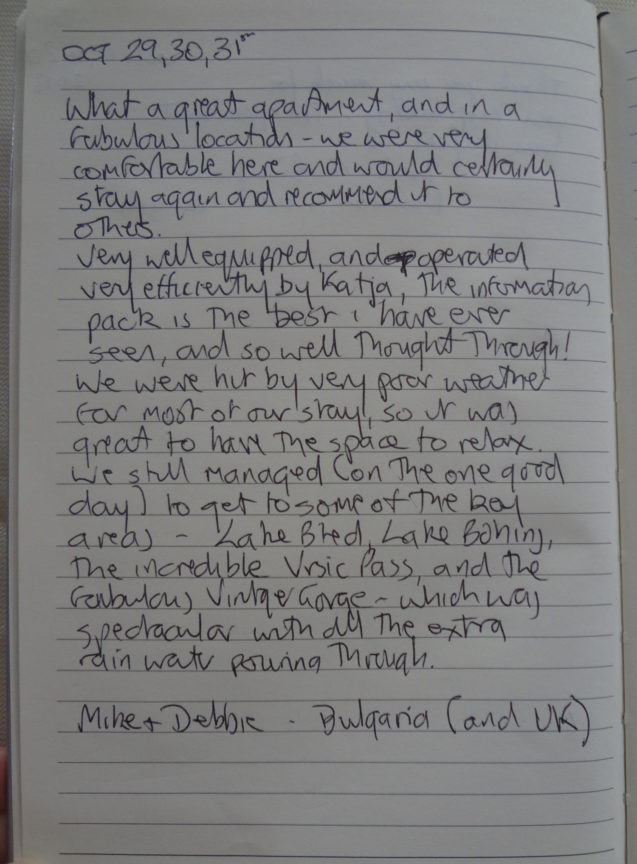 Page 138 of the guestbook in the Superior Apartment With 3 Balconies, Apartments Fine Stay in Slovenia