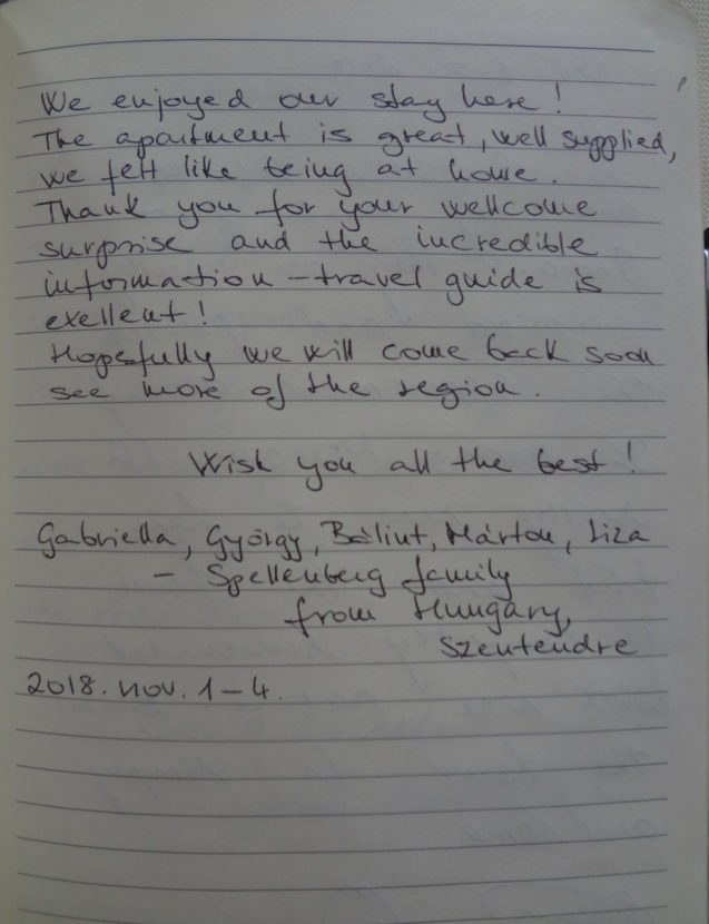 Page 139 of the guestbook in the Superior Apartment With 3 Balconies, Apartments Fine Stay in Slovenia