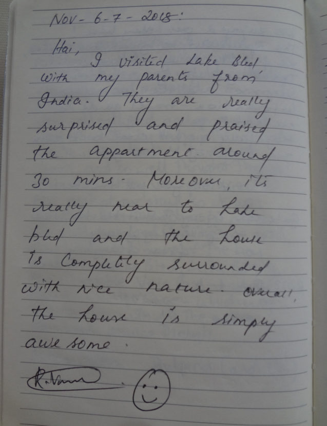 Page 140 of the guestbook in the Superior Apartment With 3 Balconies, Apartments Fine Stay in Slovenia