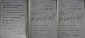 Collage of handwritten comments in the guestbook of Modern Apartment With Balcony And Terrace from 2018