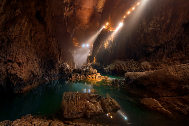 Skocjan Caves with an underground river