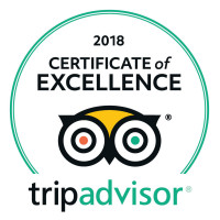 Logo of the Certificate of Excellence 2018 award from Tripadvisor