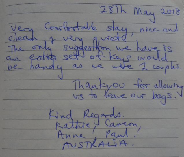 A note from two couples from Australia who stayed in the Spacious Apartment With Balcony at Apartments Fine Stay Bled in May 2018