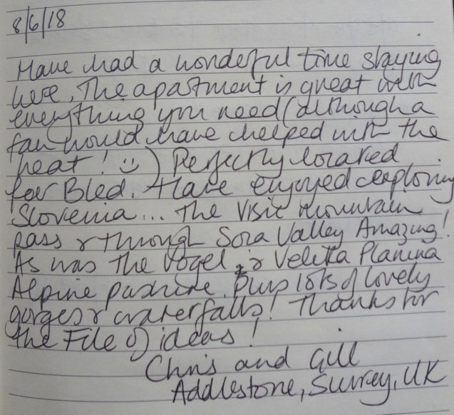 A note from a couple from Addlestone, Surrey, U.K. who stayed in the Lovely Loft Apartment With Castle Views at Apartments Fine Stay Bled in June 2018