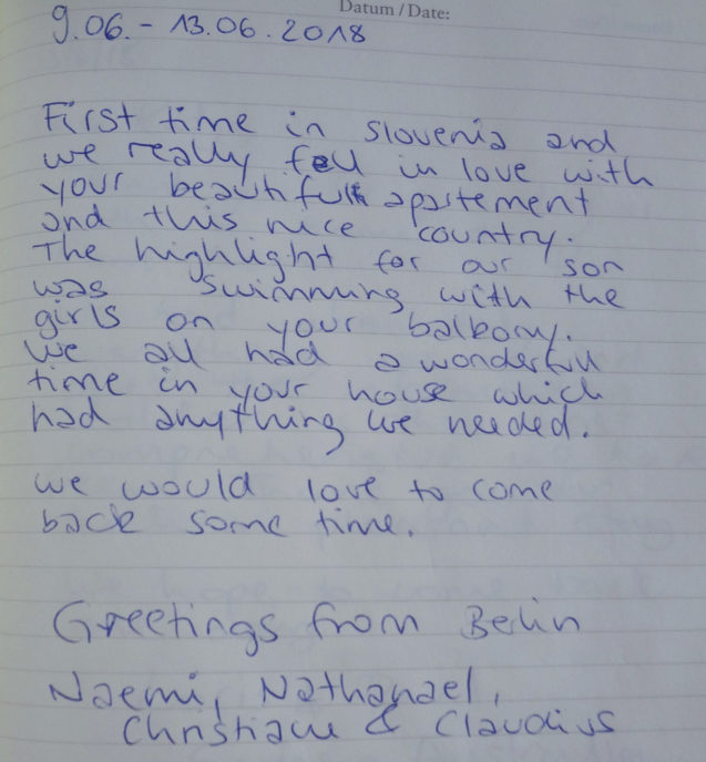 A note from a family from Germany who stayed in the Modern Apartment With Balcony And Terrace at Apartments Fine Stay in June 2018