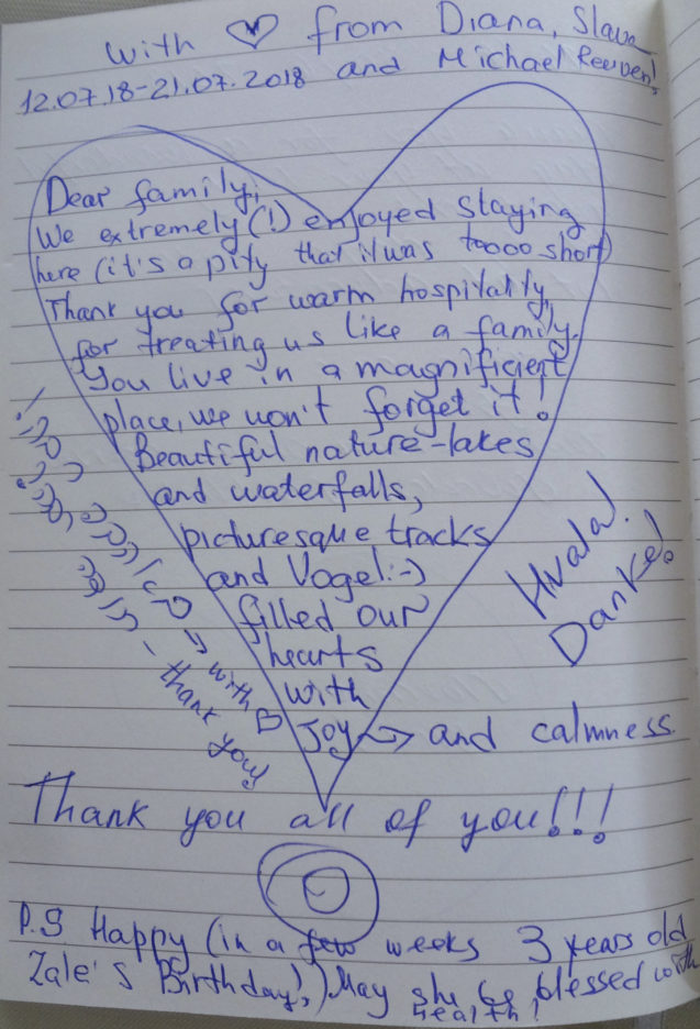 A note from a family from Israel who stayed in the Superior Apartment at Apartments Fine Stay in July 2018