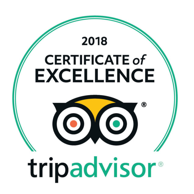 TripAdvisor Certificate of Excellence for 2018
