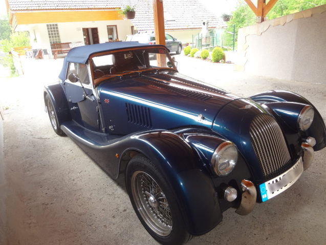 Morgan Roadster parked at Fine Stay Apartments in Slovenia