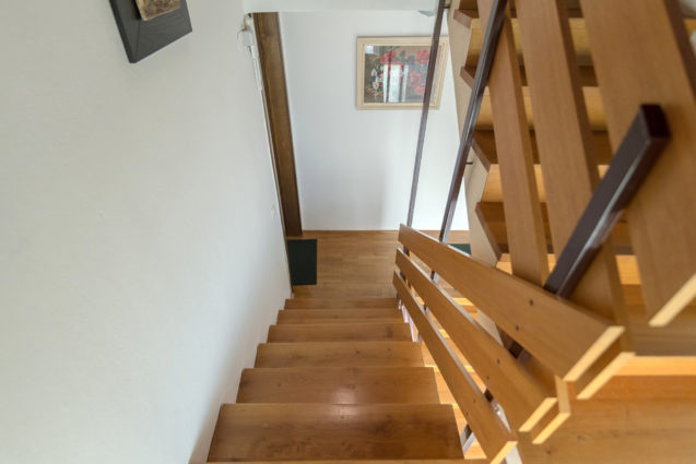 The wide staircase with a good step tread in the loft Apartment at Apartments Fine Stay Bled