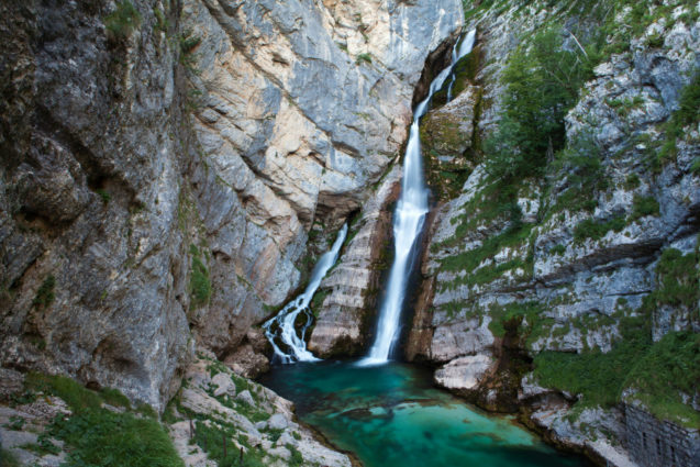 Savica Falls above Lake Bohinj, Slovenia