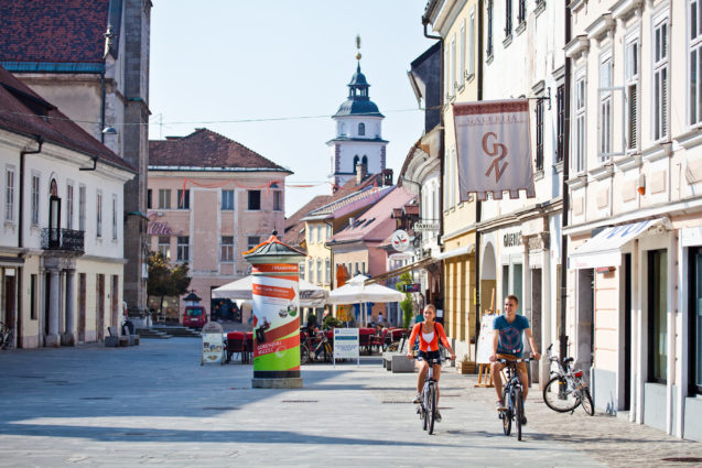 Main Square in the centre of Kranj, Slovenia