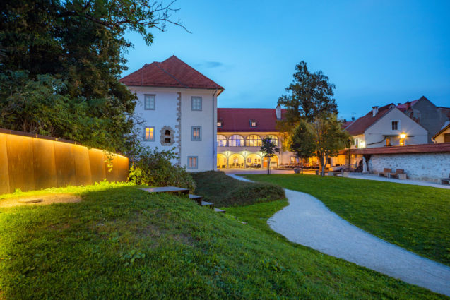 Exterior of Khislstein Castle in Kranj, Slovenia