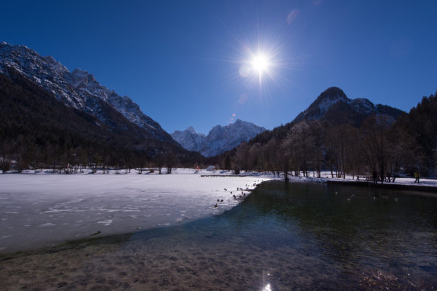 Lake Jasna in Kranjska Gora, Slovenia in winter