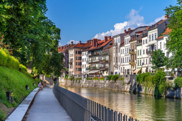 Ljubljanica River Canal in Ljubljana, the capital city of Slovenia