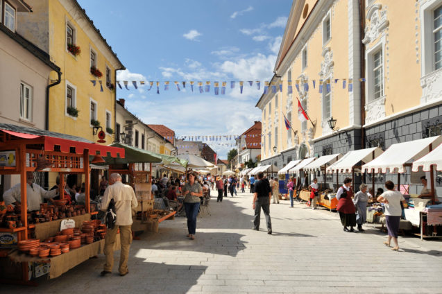Medieval Market at Linhart Square in Radovljica, Slovenia