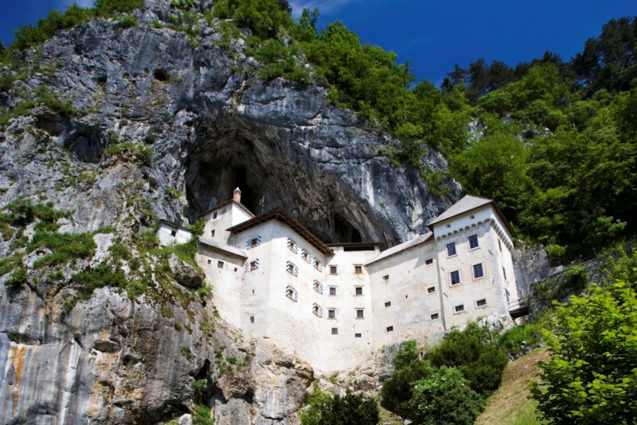 Exterior of Predjama Castle in Postojna, Slovenia