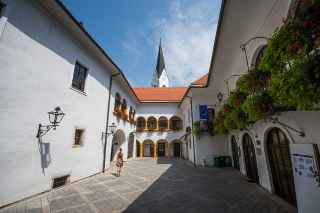 A rectory courtyard in Radovljica Old Town