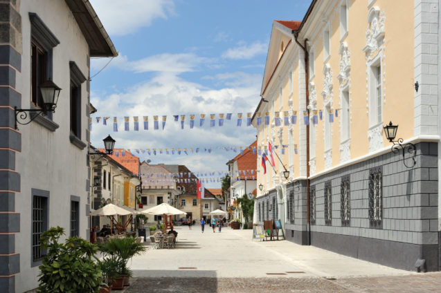 Radovljica Medieval Old Town in the summer